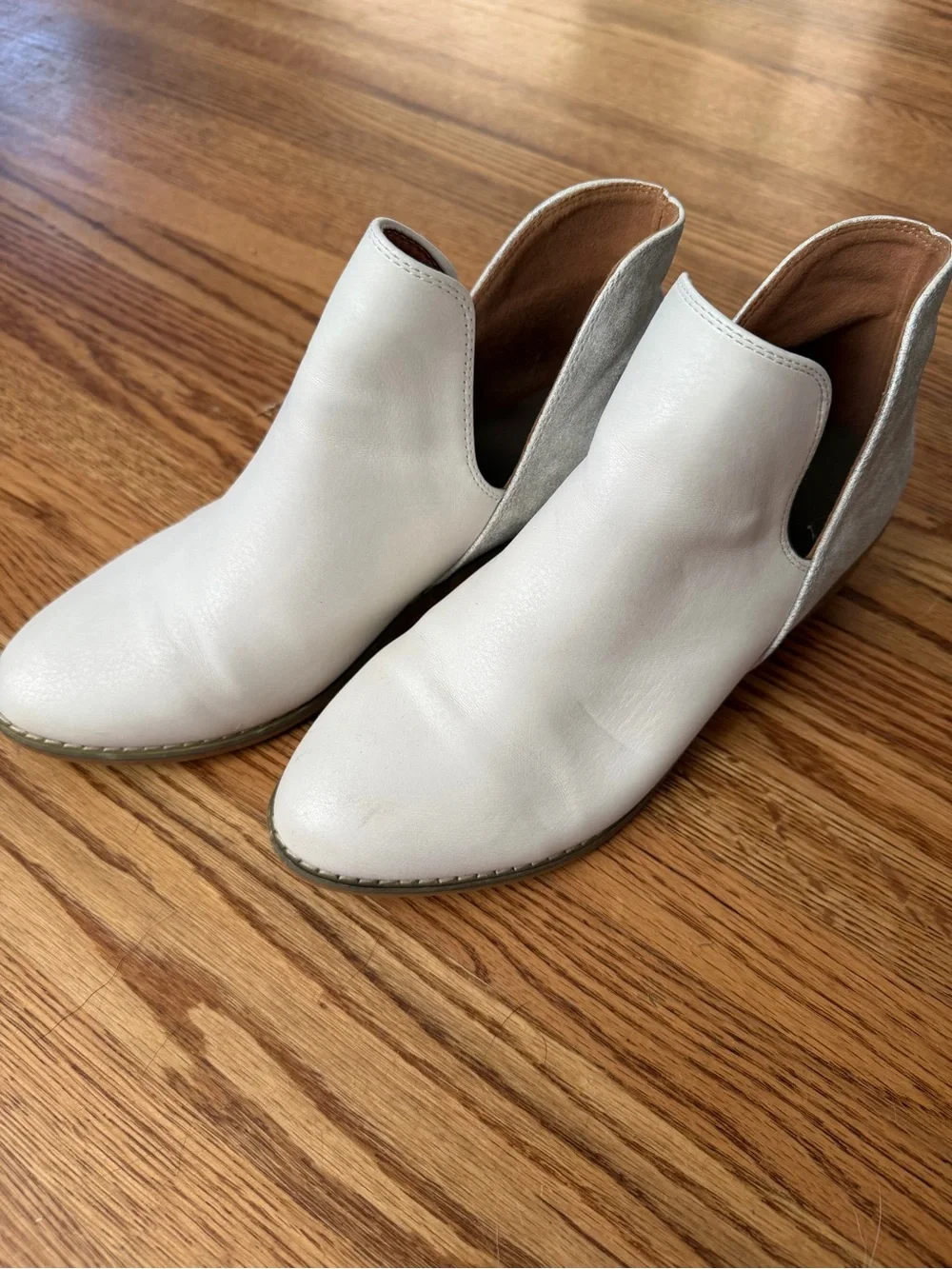 Women’s White and Silver Cutout Ankle Booties - Modern Slip-On Style